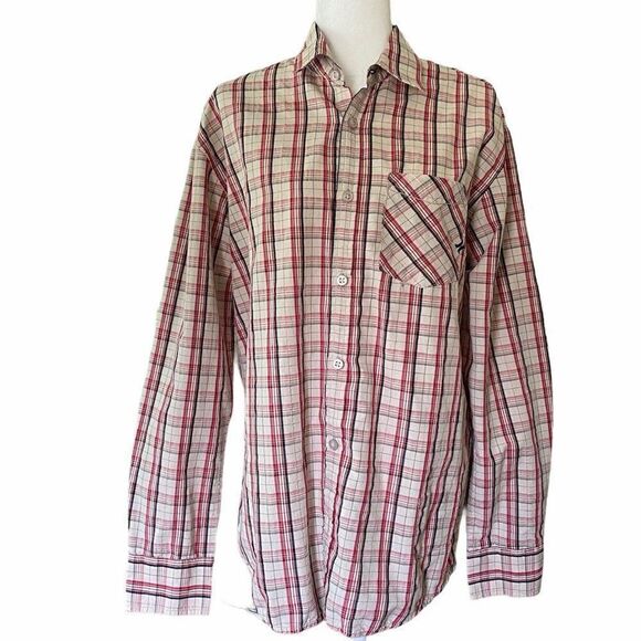 Hurley Plaid Long Sleeve Shirt SZ L NWOT - Picture 1 of 10